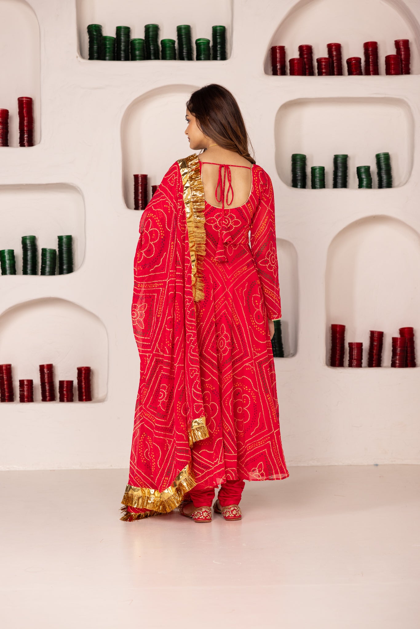 GULAABI BANDHEJ SET