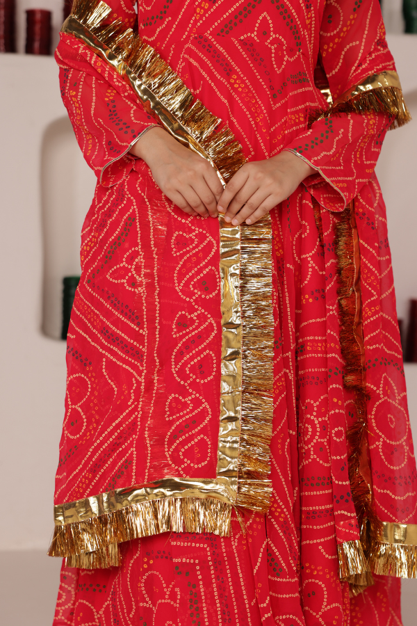 GULAABI BANDHEJ SET
