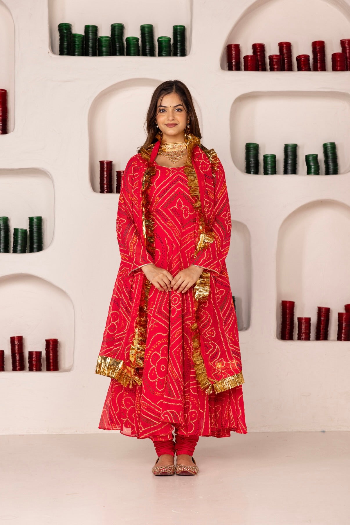 GULAABI BANDHEJ SET