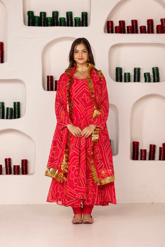 GULAABI BANDHEJ SET